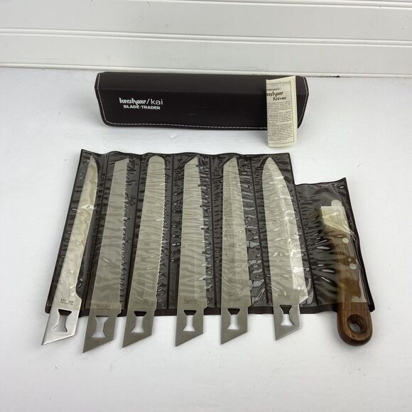 KERSHAW / KAI  Blade-Trader 6 Knives + Handle & Original Zipper Case Japan #1099 - Picture 1 of 13